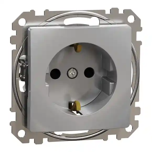 Sedna D/E - Zásuvka 230V 16A Schuko, Aluminium Oblíbený