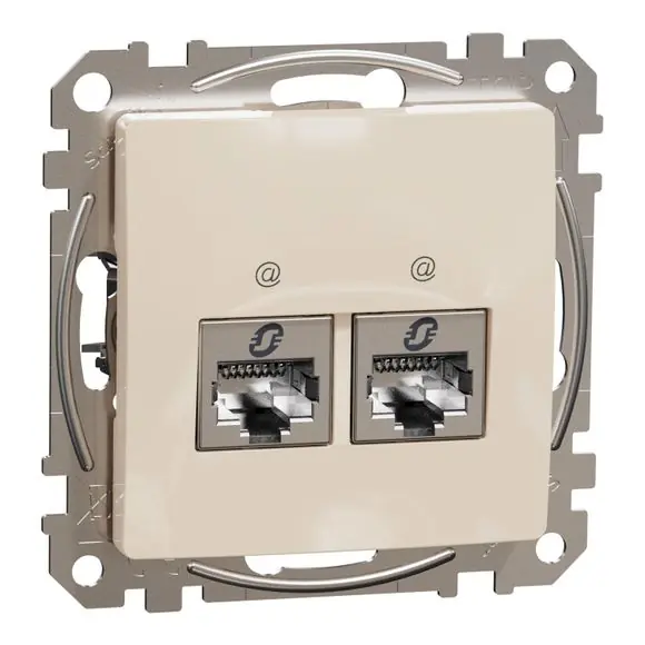 Sedna D/E - Datová zásuvka 2xRJ45 kat. 6A STP, Béžová Poslední Šance