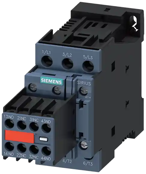 Super Cena stykač, AC-3e, 12A/5,5 kW/400V, 3pólový, DC 24V, 2 NO + 2 NC, šroubová svorka