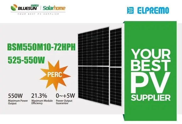FV panel 550W Blue SunSolar HalfCut Mono, stříbr.rám_Voc Časově Omezené