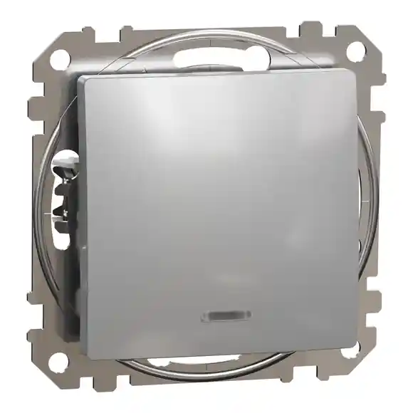 Sedna D/E - Tlačítko 1/0So orientační kontrolka, Aluminium Tovární Cena