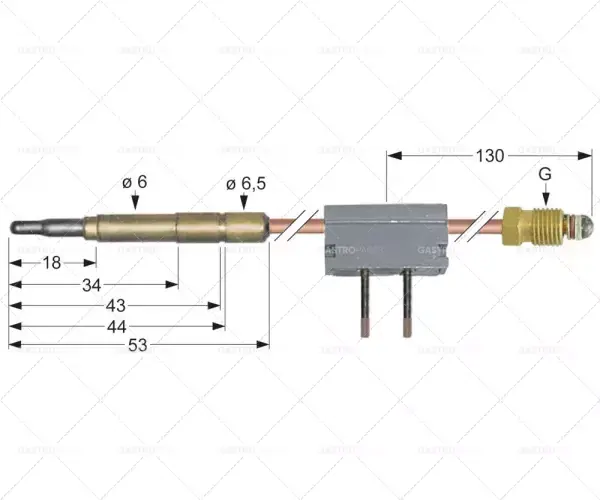 termočlánek s přerušovačem M9x1 L 600mm zásuvka Ø6,0mm pájení Víkendová Akce
