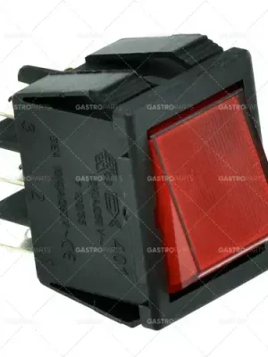 Cenově Výhodný Kolébkový spínač rozměr 30x22mm červené 2CO 250V 16A osvětlené spojovací plochý konektor 6,3mm