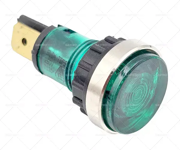 Kontrolka zelená ø 12mm 250V plochý konektor 6,3mm Model CM / 5 Přímo Od Výrobce