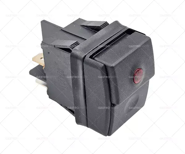 Tlačítkospínač rozměr 30x22mm červená spojení 2NO 250V 12A plochý konektor 6,3 mm Vysoce Kvalitní