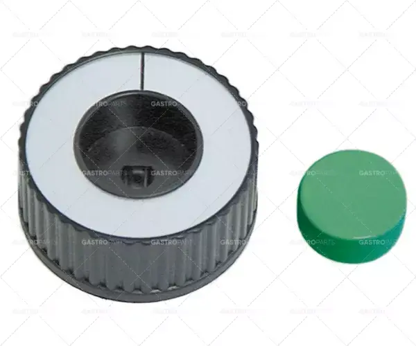 Sleva knoflíkový spínač nulová značka ø 42mm hřídel ø 6x4,6mm hřídel plochá nastavitelná černá