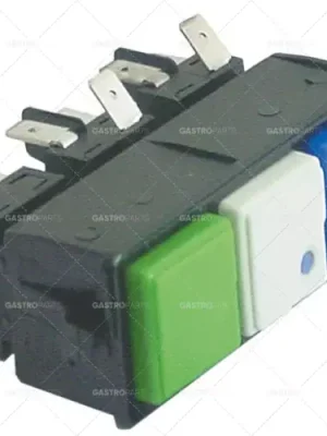 Sezónní Sleva kombinace spínačů západka montážní rozměry 28,5x77,5mm zelená/bílá/modrá