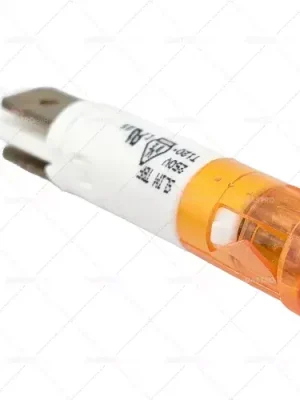signálka o 9mm 230V žlutá Připojení plochá zástrčka 6,3mm Temp.Best. 120°C Dokud Zásoby Vydrží