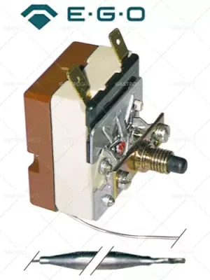 Cenový Hit bezpečnostní termostat vypínací teplota 130°C 1pólová 16A sonda ø 6mm sonda L 129mm kapilární trubka 830mm