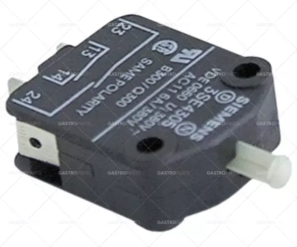 mikrospínač s pístem 250V 6A 2NO připojení samec faston 6,3 mm Zlevněný