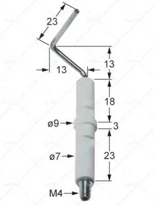 Zapalovací elektroda D1 D2 o 7 mm 9 mm o spojení M4 L1 L2 13 mm 13 mm 23 mm L3 KL1 KL2 18 mm 3 mm 23 mm KL3 Sleva