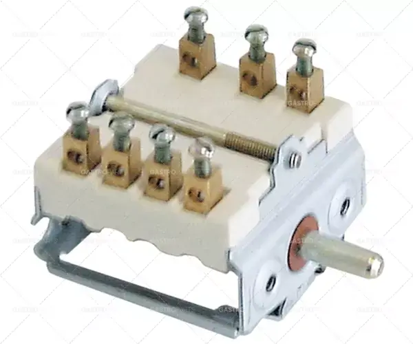 Spínače 4 spínacími polohami 1Z / 2Kor spínací sekvence 0-1-2-3 16A osy o 6x4,6mm Aktuální