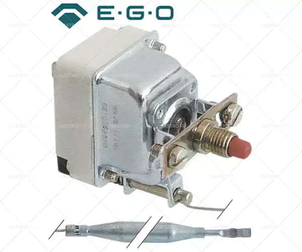 Nejprodávanější bezpečnostní termostat vypínací tep. 350°C 1pólová 16A sonda ø 6mm sonda L 74mm kapilární trubka 900mm