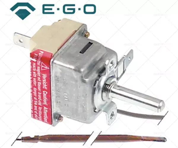 Nakupujte Hned Termostat T.MAX. 500 ° C provozní rozsah 75-500 ° C, 1-pólový 16A 1NO senzor o 3,9 mm sonda L 228 mm