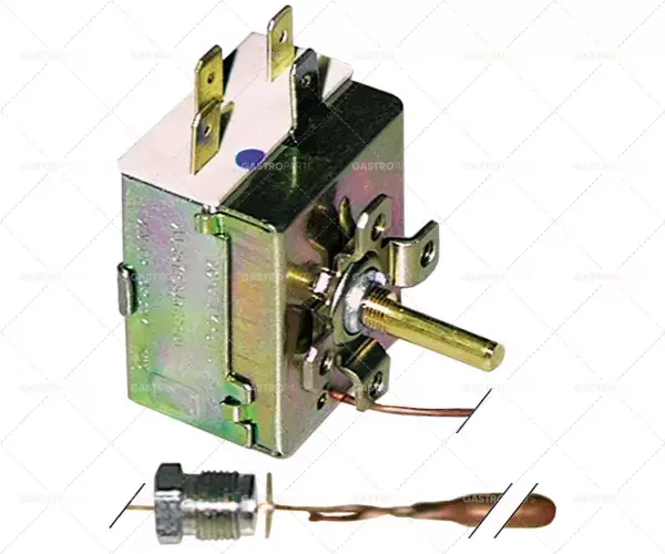 Termostat T.MAX. 90 ° C provozní rozsah 30 až 90 ° C, 1-pólový 15A 1CO sonda o 6,5 mm Sonda 95 mm L Výprodej
