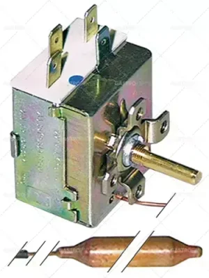 Termostat T.MAX. 90 ° C provozní rozsah 30 až 90 ° C, 1-pólový 16A 1CO sonda o 9,5 mm Sonda 50 mm L Nejlepší Volba