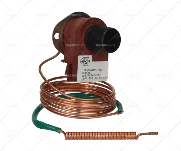 Odeslání Ihned Bezpečnostní termostat T.MAX. 110 ° C 2-pin 2NC 16A senzor o 6 mm sondy L 50 mm kapiláry 1540mm