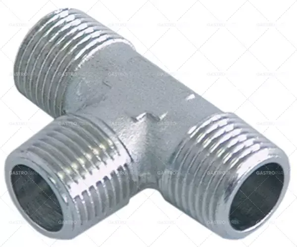 Autentický t-kus závit 1/4" et - 1/4" et - 1/4" et poniklovaná mosaz d 49mm
