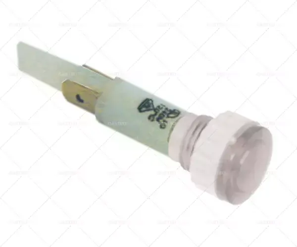Rychlé Dodání světelný indikátor ø 10 mm 230V čirýpřipojení samec faston 4,8 mm zásuvka šroubová patice