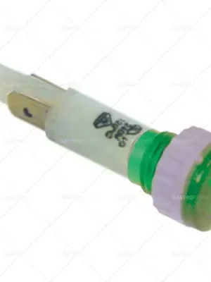 kontrolka ø 10 mm 230V zelená připojení faston 4,8 mm zásuvka šroubová patice Tovární Cena