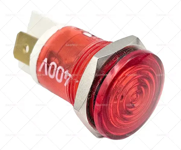 světelná kontrola 16mm 400V červený samčí faston připojení 6.3mm Speciální Cena