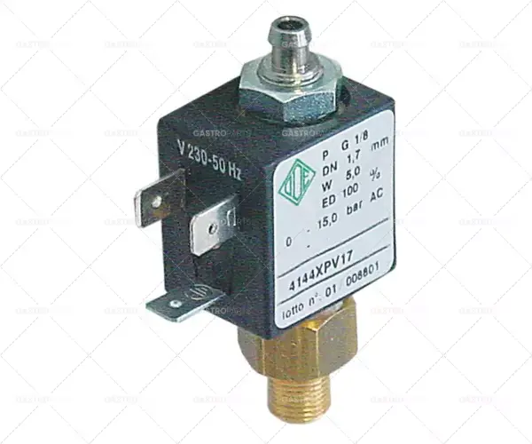 Speciální Cena elektromagnetický ventil 2-cestný 230 VAC připojení 1/8" DN 1,7 mm -10 až 140°C