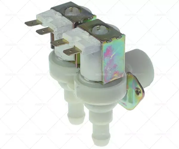Vysoce Kvalitní elektromagnetický ventil dvojitý úhlový 230V vstup 3/4" výstup 11,5mm t.max. 90°C vstup 5,5l/min