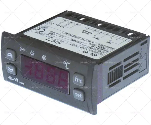 elektronický regulátor Eliwell typ id971 montážní rozměry 71x29mm 230V napětí AC Značkový