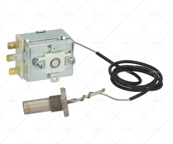 Ověřený Termostat T.MAX. 85 ° C provozní rozsah stanoven na 60 ° C 1-pólový 16A 1Kor sonda o 9,5 mm Sonda 37 mm L