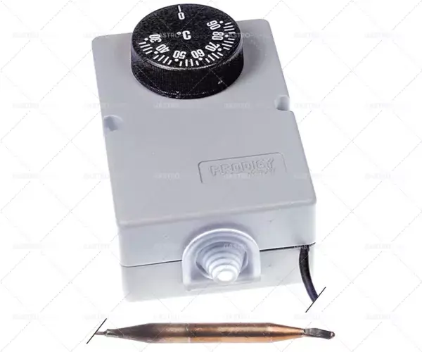 Zlevněný termostat, teplotní rozsah od 0 do +40°C průměr čidla 6x110mm kapilára 1500mm