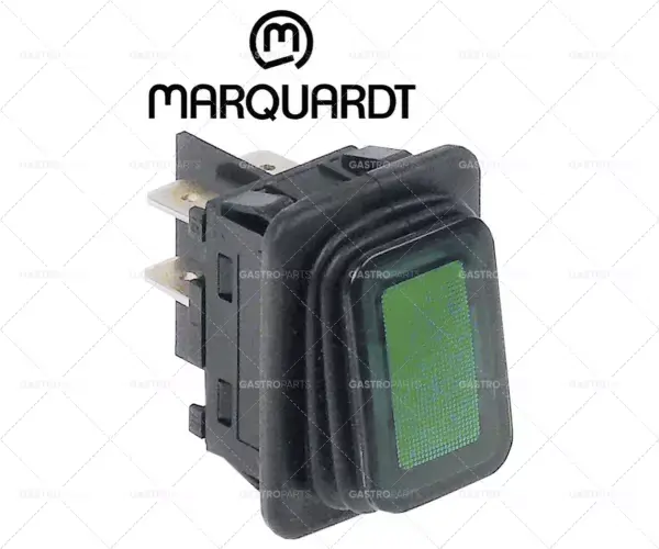 momentový kolébkový spínač montážní rozměry 30x22mm zelená 2NO 230V 16A Autentický