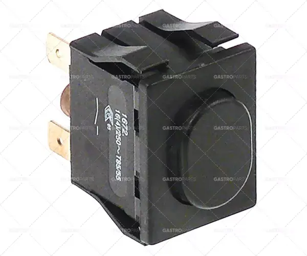 momentové tlačítko, montážní rozměr 30x22mm 250V 16A 1no samec 6,3mm oválný černý Speciální Cena