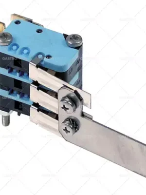 Ověřený mikrospínač s pákou 250V 16A 3co samec 6,3mm délka páky 75mm