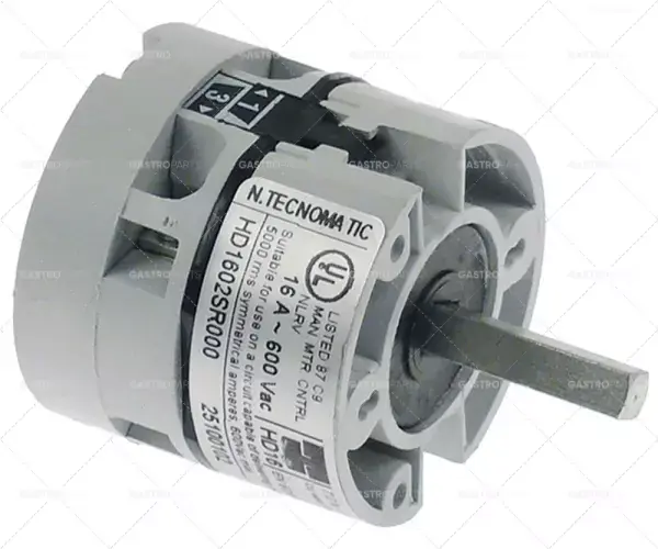 Bezpečná Platba otočný spínač 2 0-1 sady kontaktů 2 typ HD1602R000 600V 16A hřídel ø 5x5mm