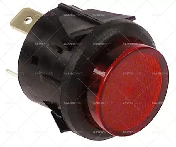 světelný indikátor ø 25 mm 230V červené připojení vnější faston 6,3 mm Výprodej