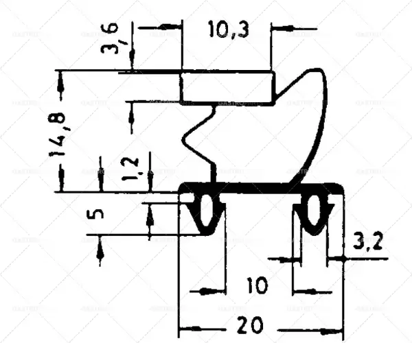 Finální Výprodej profil těsnění pro chladicí zařízení 9795 š 648 mm d 1533 mm velikost zátky