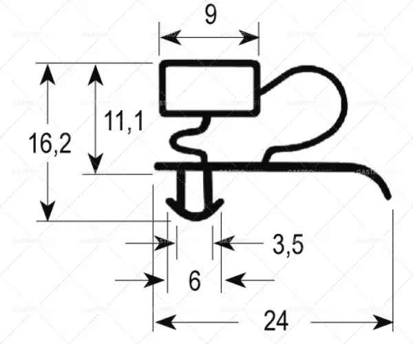 profil těsnění pro chladicí zařízení 9333 velikost zátky š 670 mm d 1460 mm Novinka