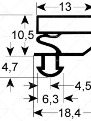 Časově Omezené profil chladicího těsnění 9703 délka 1594 mm šířka 676 mm rozměr podle klínu