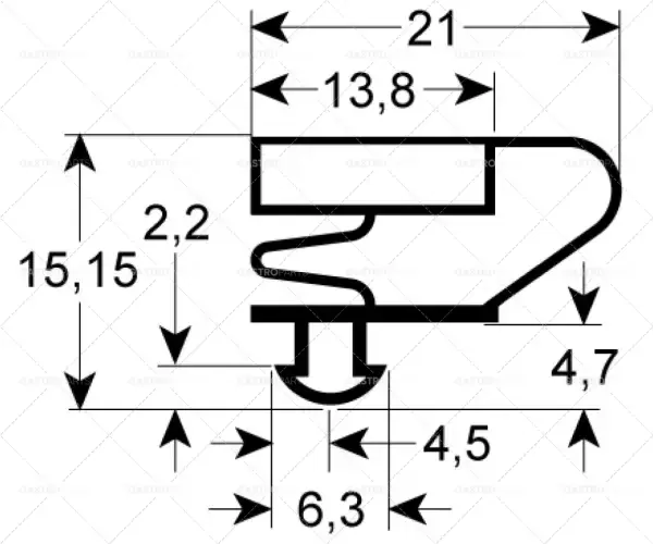 chladicí těsnění profil 9704 vnější rozměr Š 423mm L 620mm rozměr zástrčky Š1 414mm L1 611mm Finální Výprodej