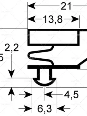 Rychlé Dodání profil těsnění pro chladicí zařízení 9704 vnější rozměr š 295 mm d 423 mm rozměr zátky š1 286 mm d1 414 mm