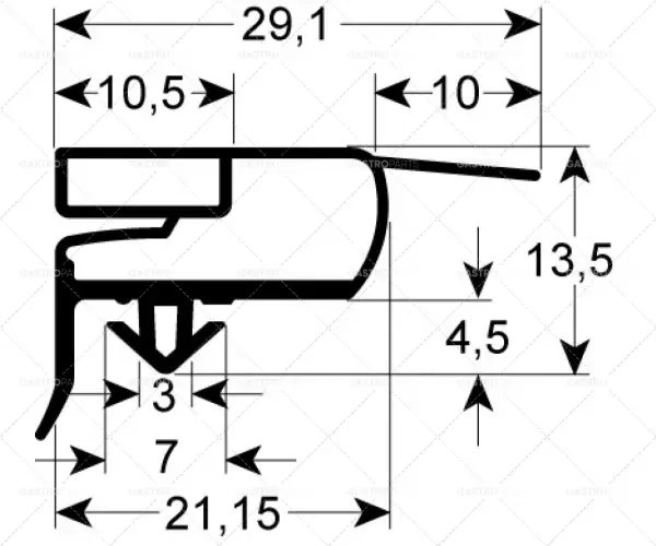 Zlevněný Profil studený spoj 9773 B 698 mm L 1538 mm Rozměr B1 L1 685 mm 1525 mm Steckmaß