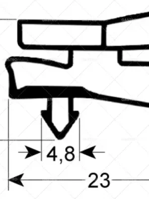 Jen Po Omezenou Doba Těsnění pro chladicí zařízení 9151 vnější rozměr š 720 mm d 1655 mm rozměr zátky š1 710 mm d1 1645 mm
