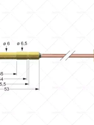 Výprodej m9x1 termočlánek 320mm dlouhý připojení k hořáku průměr 6mm(6,5mm)