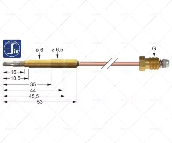 Termoelektrické články rychle zavírání M9x1 L 850 mm zásuvka o6,5mm Tovární Cena
