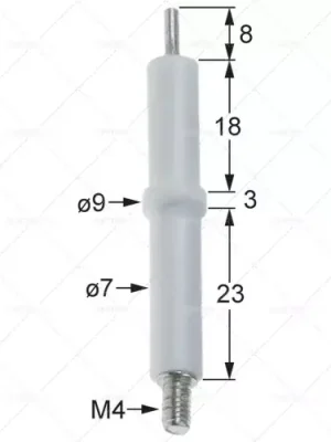 Super Cena Zapalovací elektroda D1 D2 o 7 mm 9 mm o spojení M4 L1 8mm 18mm KL1 KL2 KL3 3 mm 23 mm pro upínání