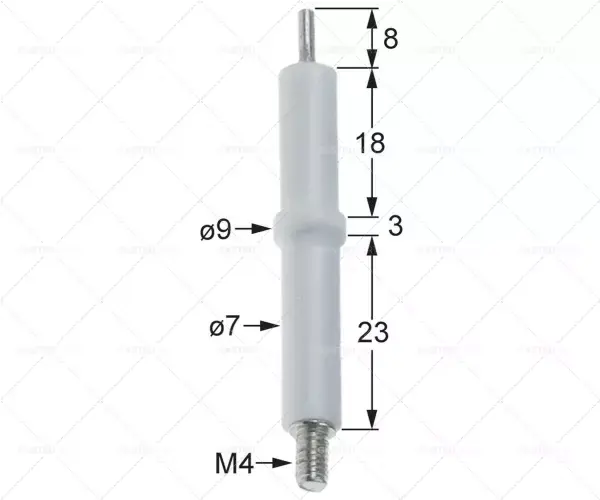 Super Cena Zapalovací elektroda D1 D2 o 7 mm 9 mm o spojení M4 L1 8mm 18mm KL1 KL2 KL3 3 mm 23 mm pro upínání