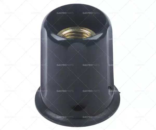 knoflík ø 41mm L 50mm závit Tr18x2 černý s rozetou Vysoce Kvalitní