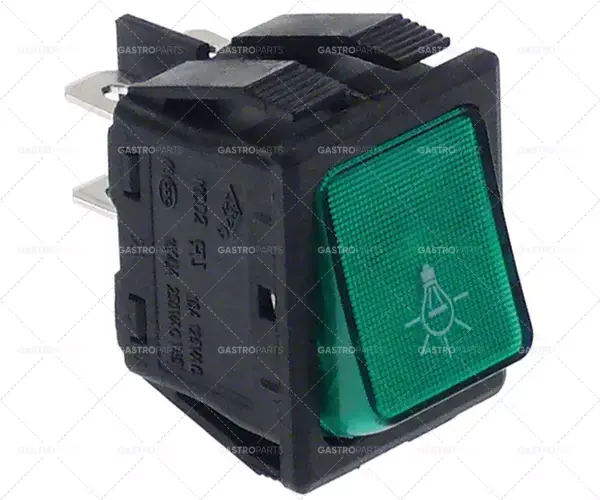 Kolébkový rozměr 30x22mm zelený 2NO 250V 16A osvětlené osvětlení Cenově Výhodný