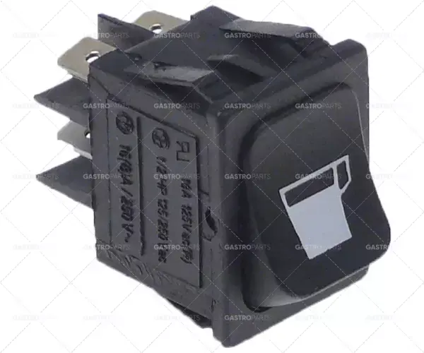 momentový kolébkový spínač montážní rozměry 30x22mm černý 2NO 250V 16A Odeslání Ihned