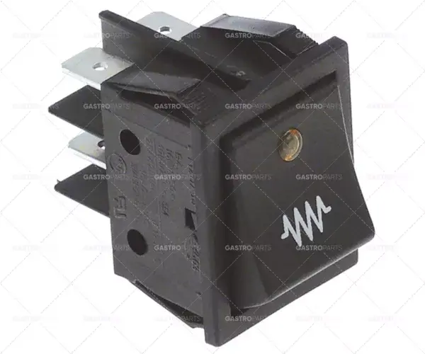 kolébkový spínač montážní rozměry 30x22mm červená 2NO 250V 16A osvětlený ohřev Objednat Nyní